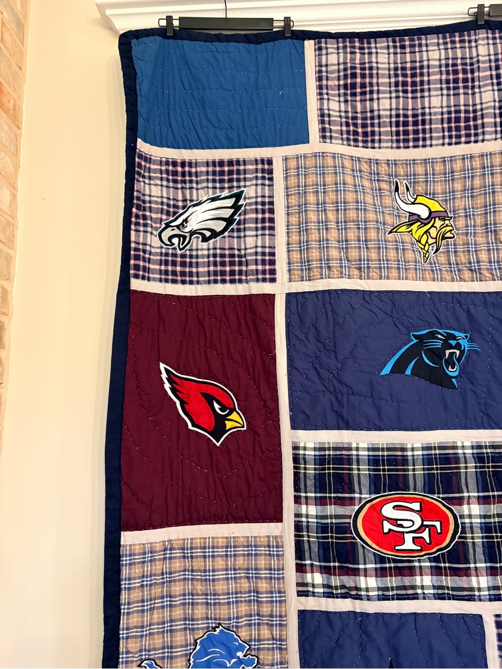 Pottery Barn PB Teen NFL Football Team Logos Full Queen Quilt Comforter - Picture 3 of 13